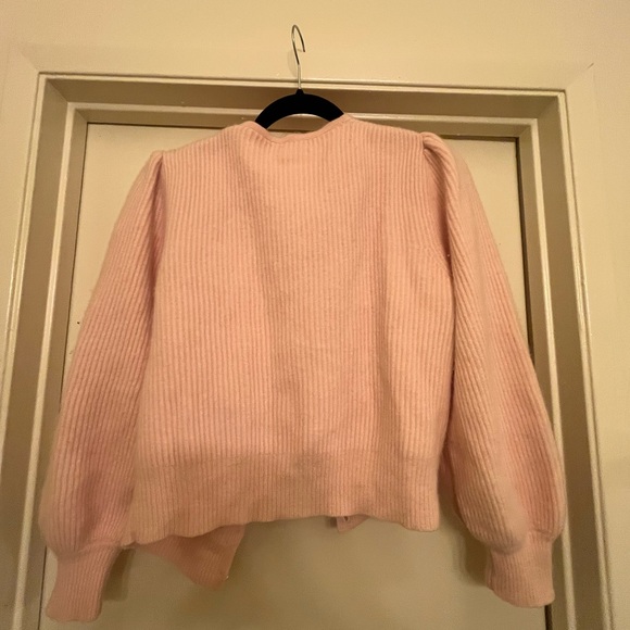 Pink Ribbed Cardigan with Pearl Buttons - Picture 2 of 7